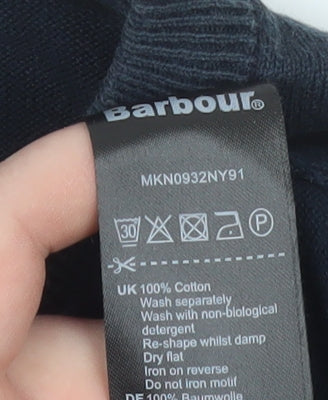 Barbour Mens Blue Cotton Crew Neck Pullover Jumper M