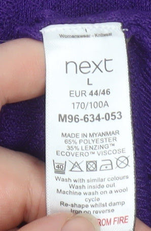 Next Women Purple Crew Neck Long Sleeve Pullover Jumper Size L