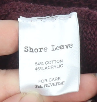 Shore Leave Men's Red Cotton Blend Crew Neck Jumper Size M