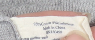 Jack Wills Men’s Grey V-Neck Cotton Cashmere Pullover Jumper L