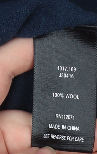 Jigsaw Women's Blue Wool V-Neck Jumper XS Long Sleeve Knitwear