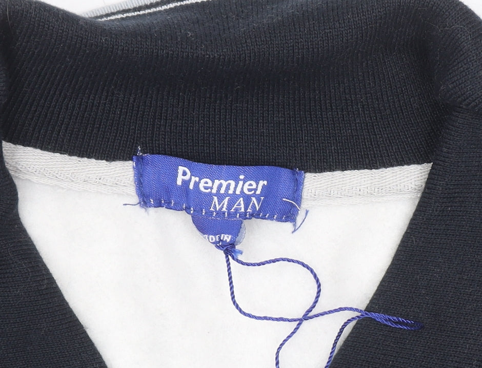 Premier Man Mens Grey Collared XL Henley Sweatshirt