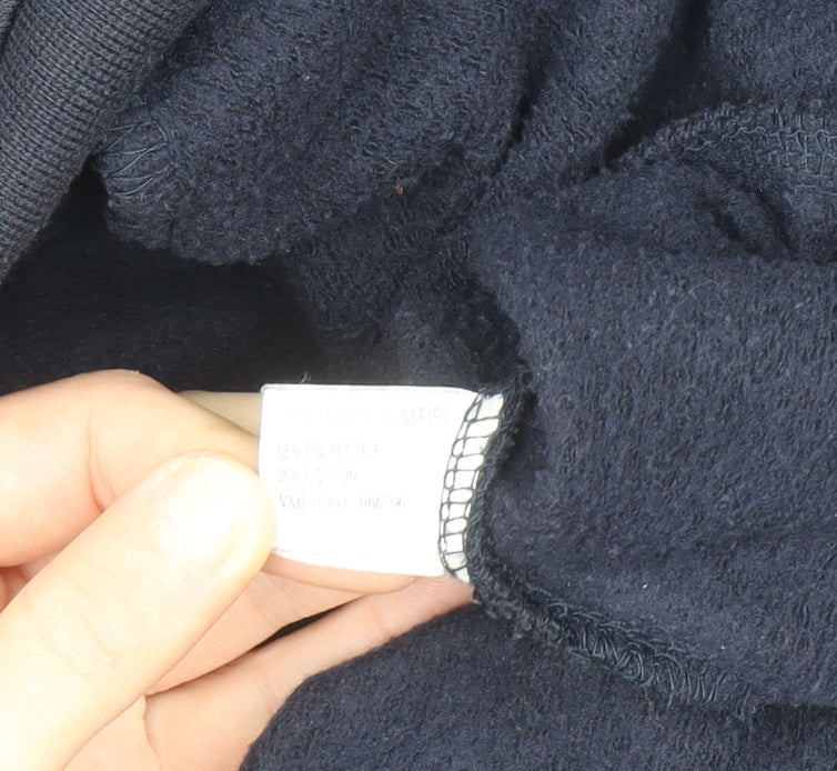 Cavallo Men's Blue Full Zip Collared Striped Sweatshirt XL