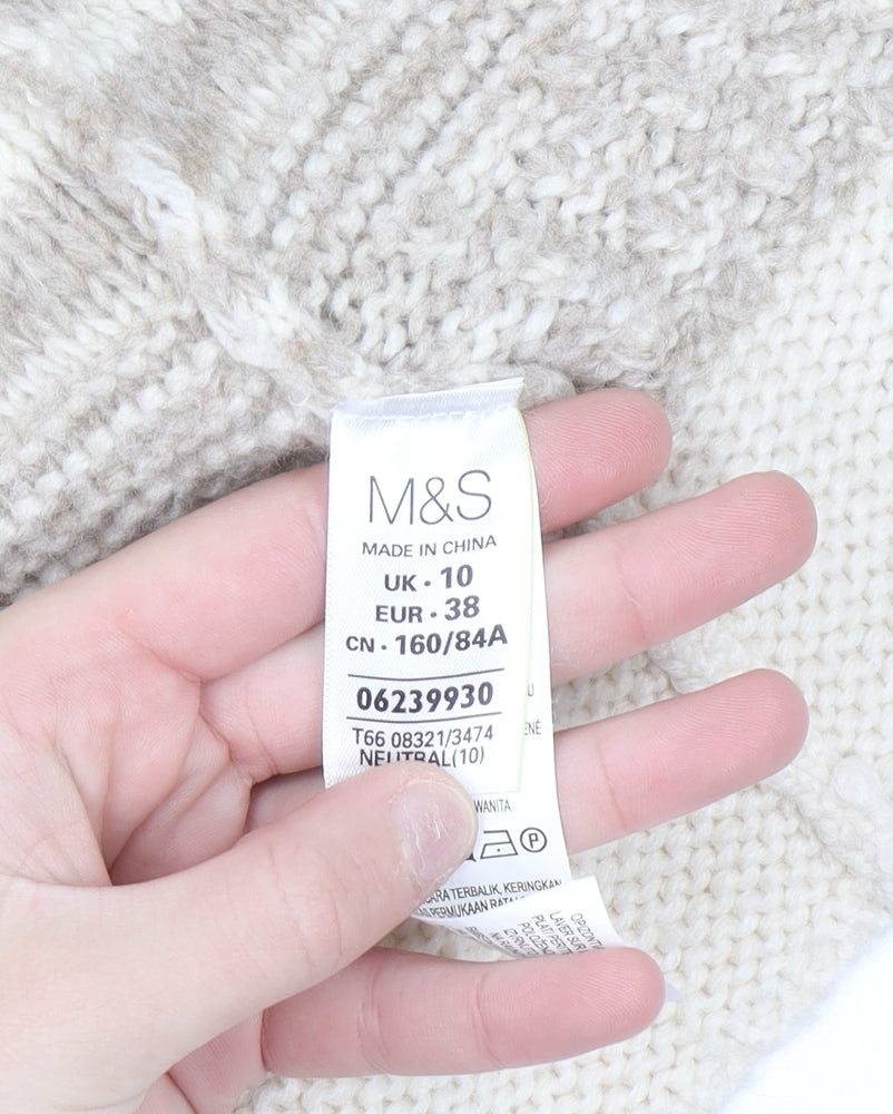 Marks & Spencer Women’s Beige Knit Fringe Cardigan Size 10