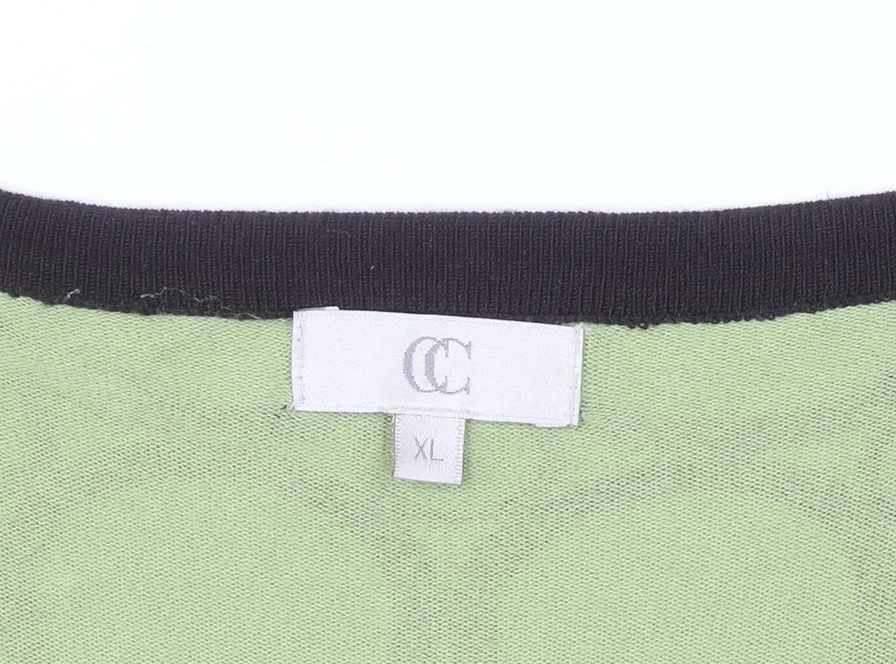 Country Casuals Women’s Green Geometric Wrap Knit Blouse XL