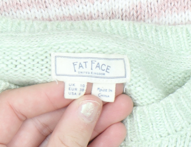 Fat Face Women's Multicoloured Striped Crew Neck Jumper Size 10