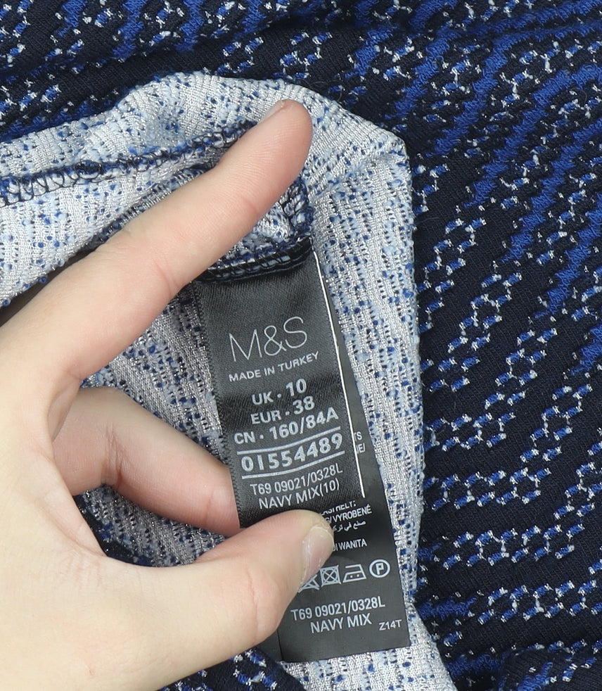 Marks & Spencer Women’s Blue Chevron Shift Dress Size 10
