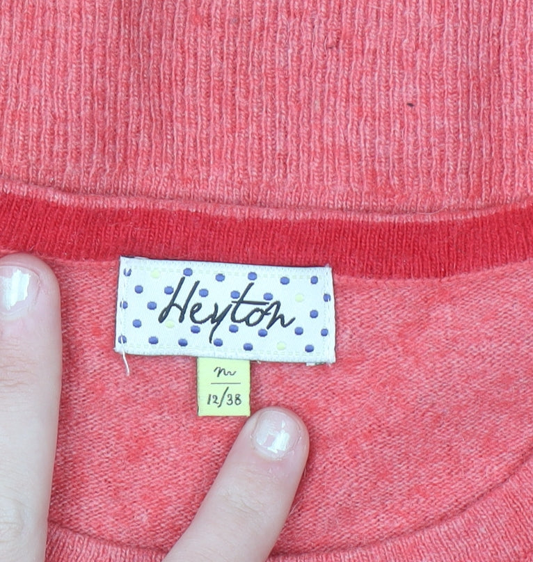 Heyton Womens Pink Ladybird Wool Blend Jumper Size 12