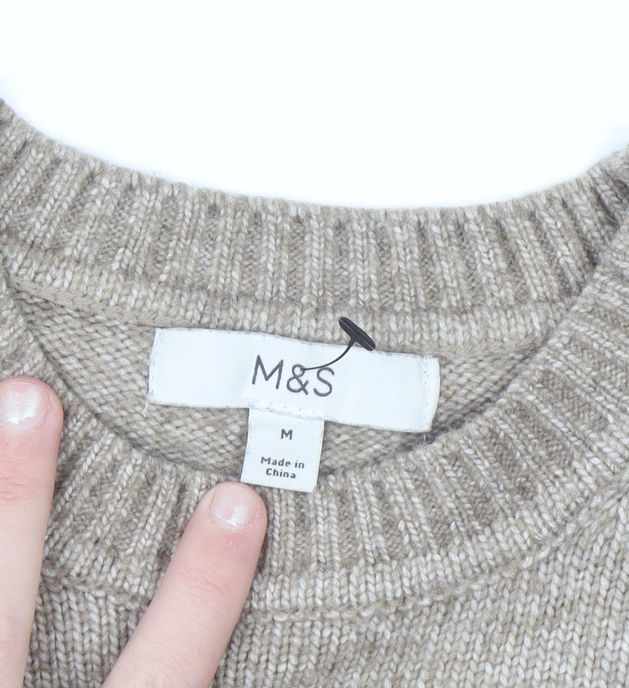 Marks & Spencer Womens Beige Star Knit Jumper Medium