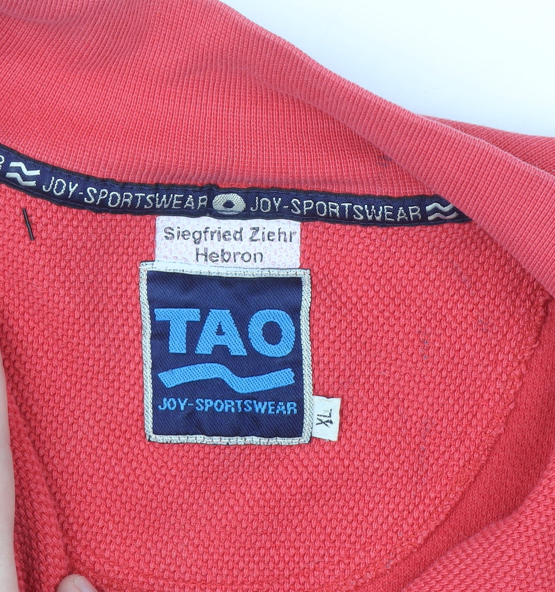 TAO Joy-Sportswear Men's Red XL 1/2 Zip Sweatshirt