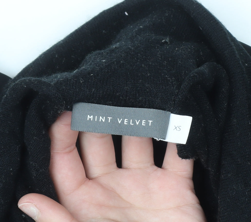 Mint Velvet Women's Black Wool Blend Roll Neck Tunic Top XS