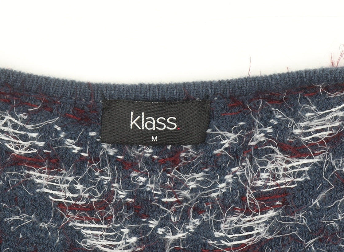 Klass Womens Multicoloured M Open Knit Long Sleeve Cardigan