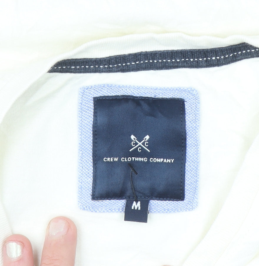 Crew Clothing Men's Beige Nautical Graphic Cotton T-Shirt Size M