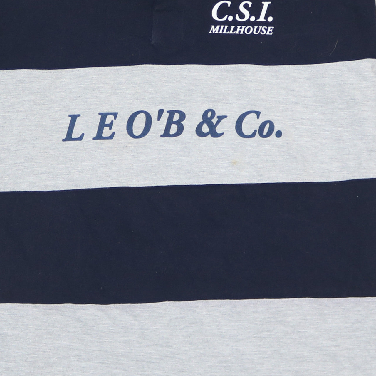 Front Row Mens Blue & Grey Striped Heavyweight Cotton Rugby Polo Shirt XL