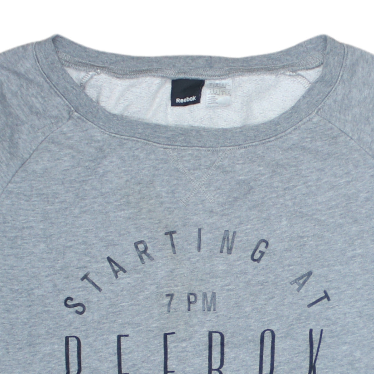 Reebok Womens Grey Cotton Blend Crew Neck Pullover Sweatshirt M