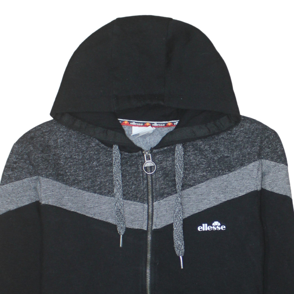 Ellesse Womens Black Full Zip Hoodie Medium Cotton Blend Sportswear