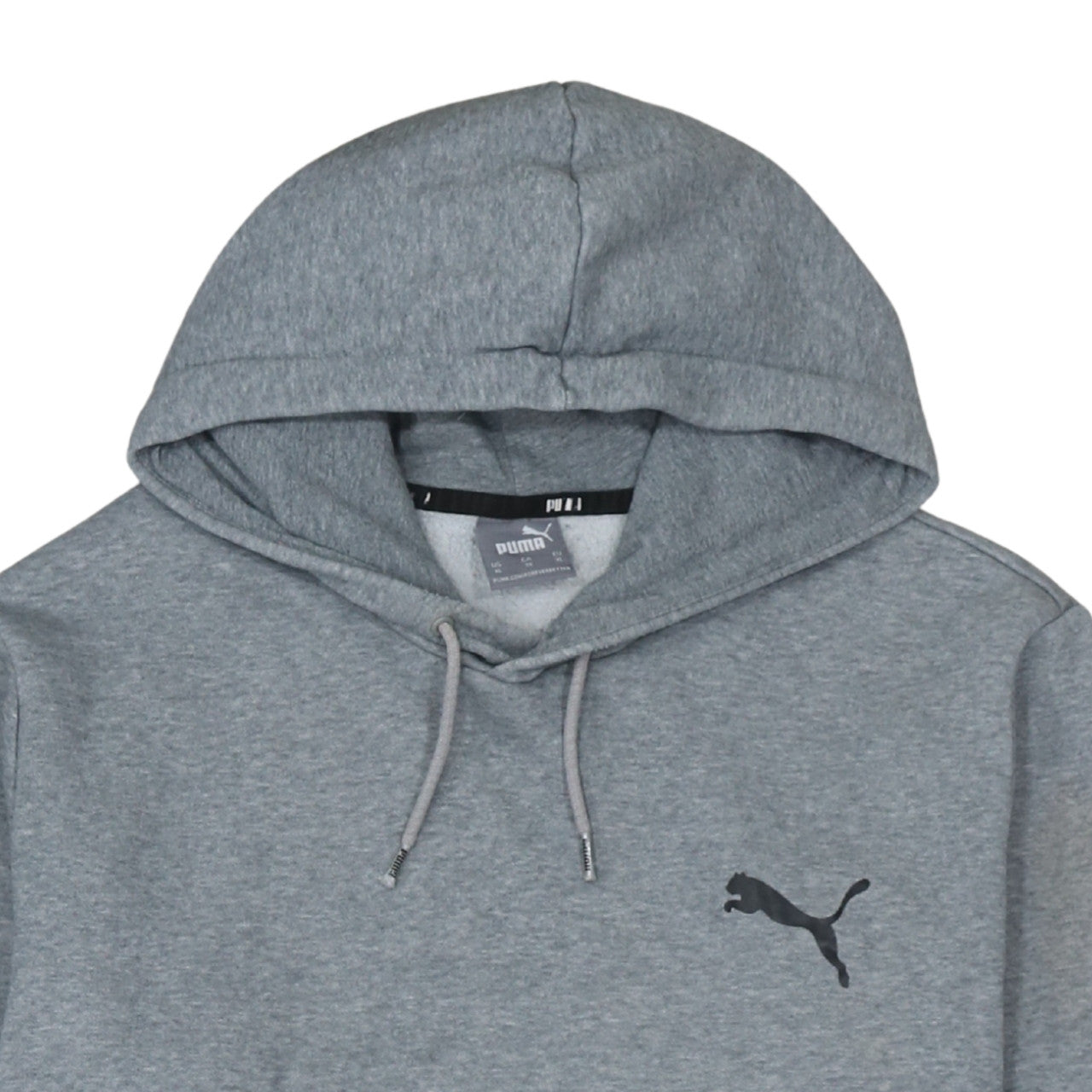 Puma Men's Grey XL Pullover Hoodie with Logo and Kangaroo Pocket
