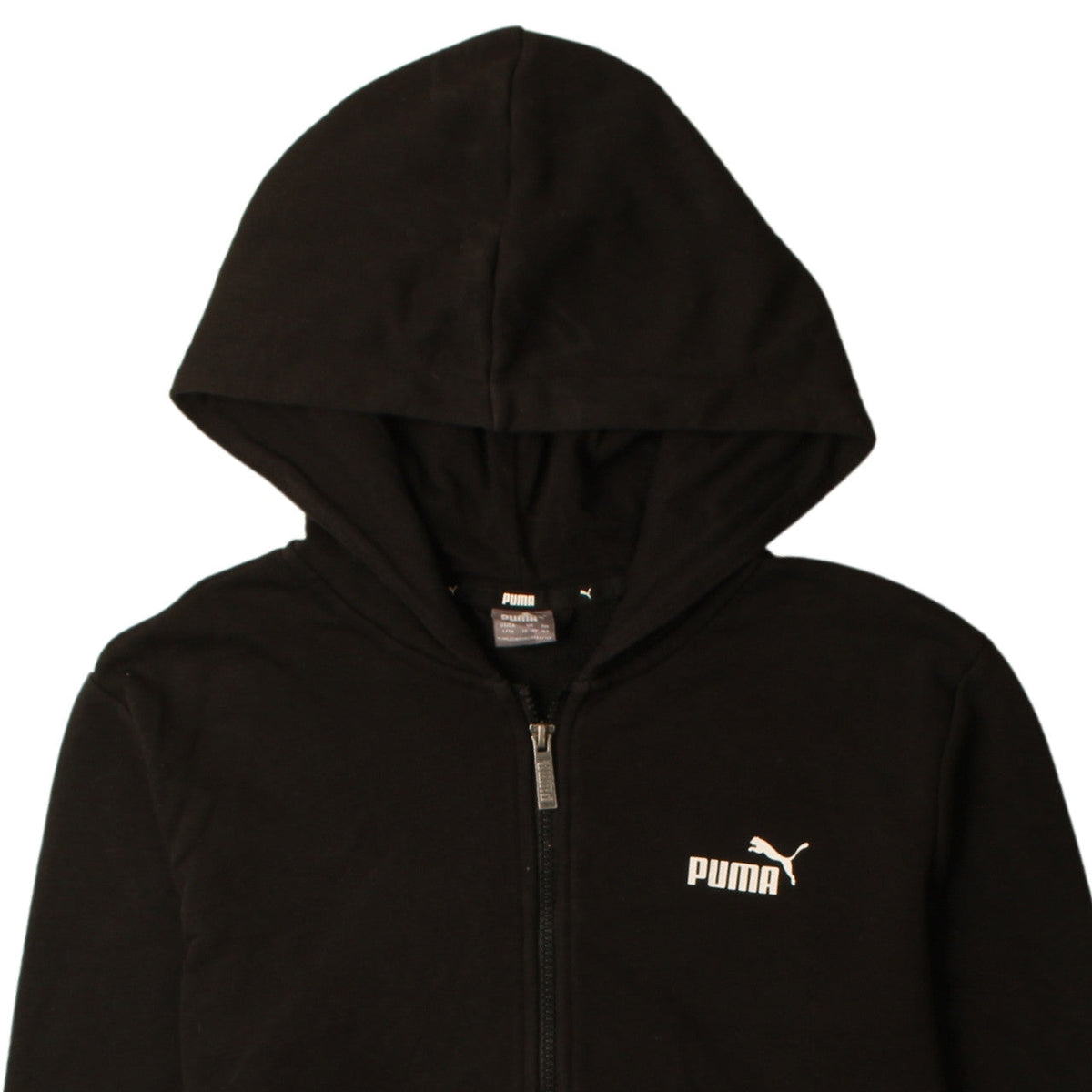Puma Boys Black Full Zip Hoodie 13-14 Years 164cm Logo Design