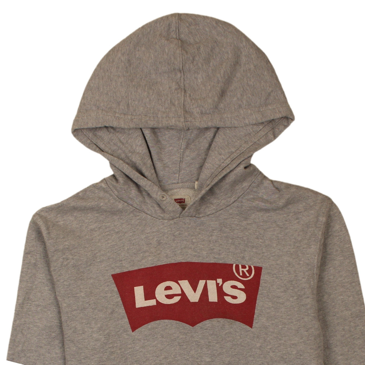 Levi's Men's Grey Pullover Hoodie Small Graphic Logo Sweatshirt