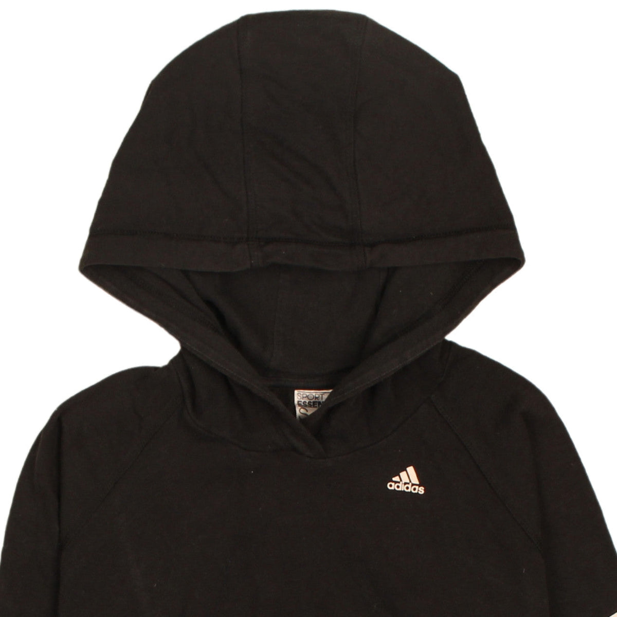 Adidas Womens Black Small Pullover Hoodie with Logo Sleeve Climalite