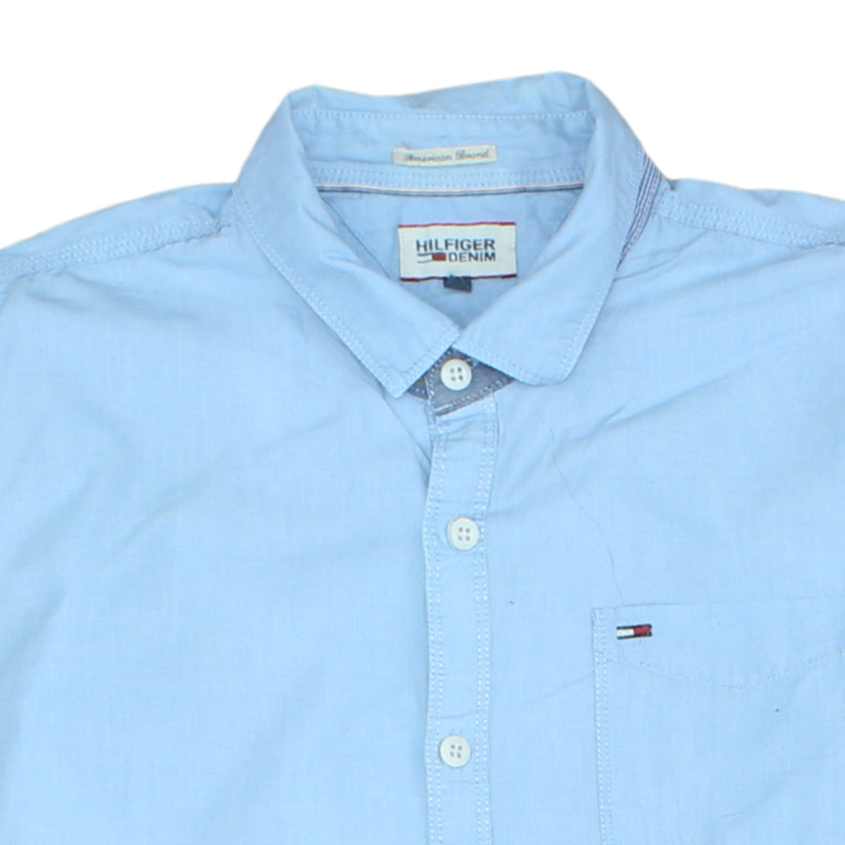 Hilfiger Denim Men's Blue Button-Down Long Sleeve Cotton Shirt M