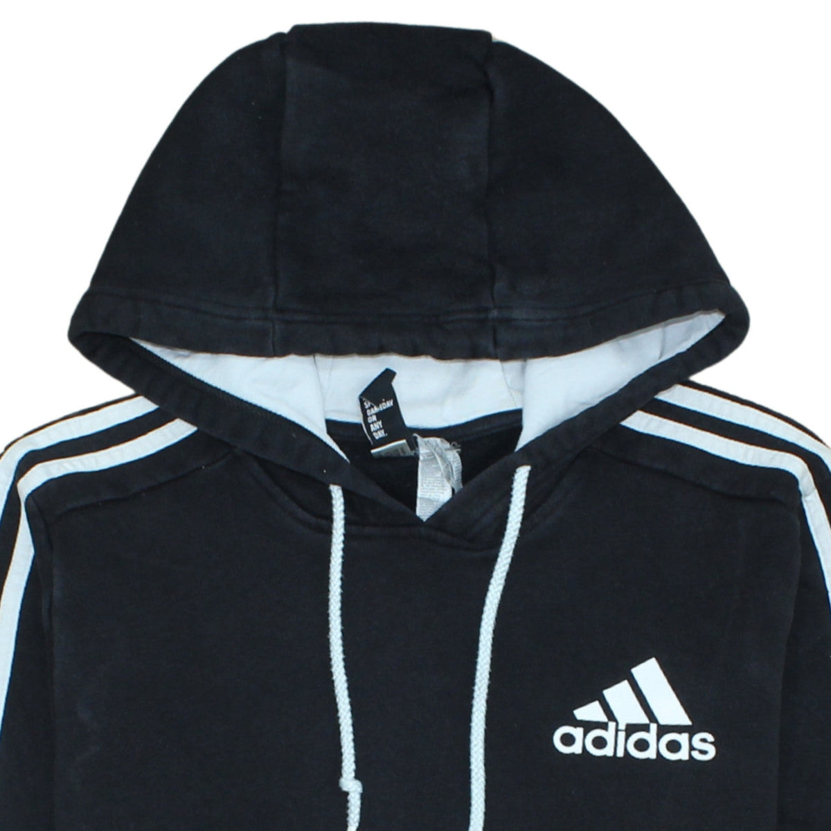 Adidas Men’s Black Pullover Hoodie S Regular Fit Logo Fleece