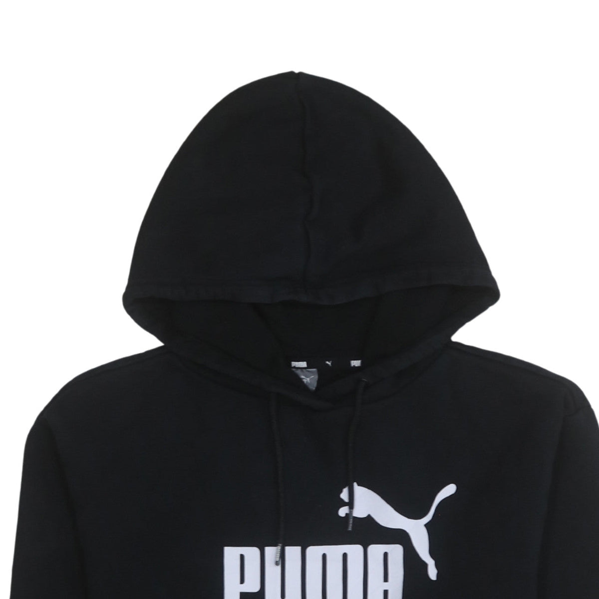 Puma Mens Black Small Pullover Hoodie Fleece Logo Sweatshirt