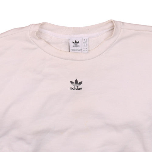 Adidas Womens Beige Crew Neck Sweatshirt Size 14 Logo Print
