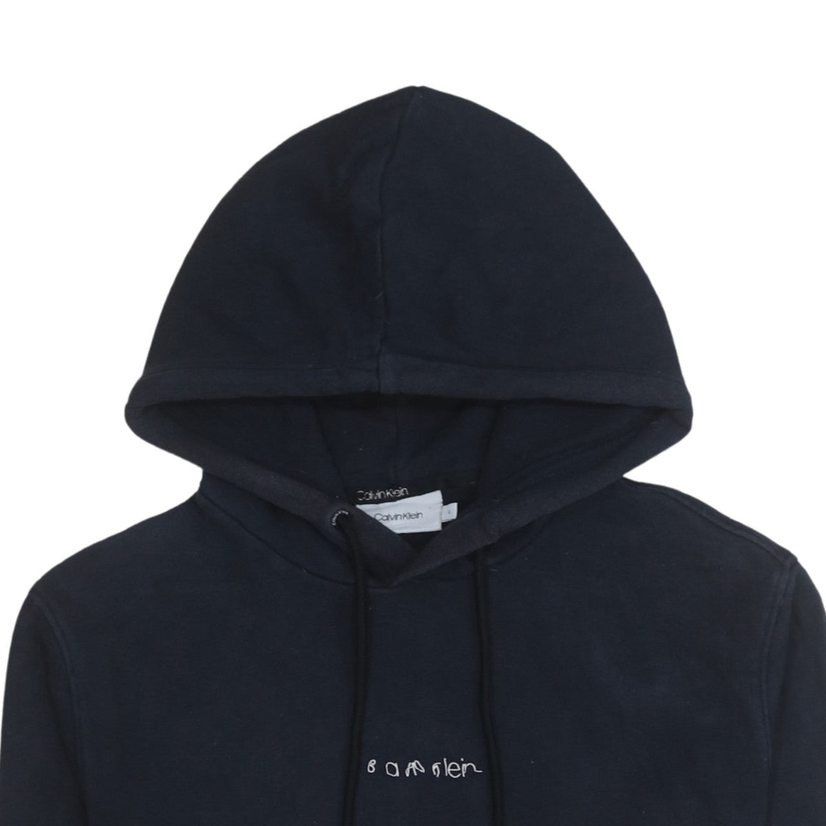 Calvin Klein Men's Blue Pullover Hoodie Size M Logo Fleece