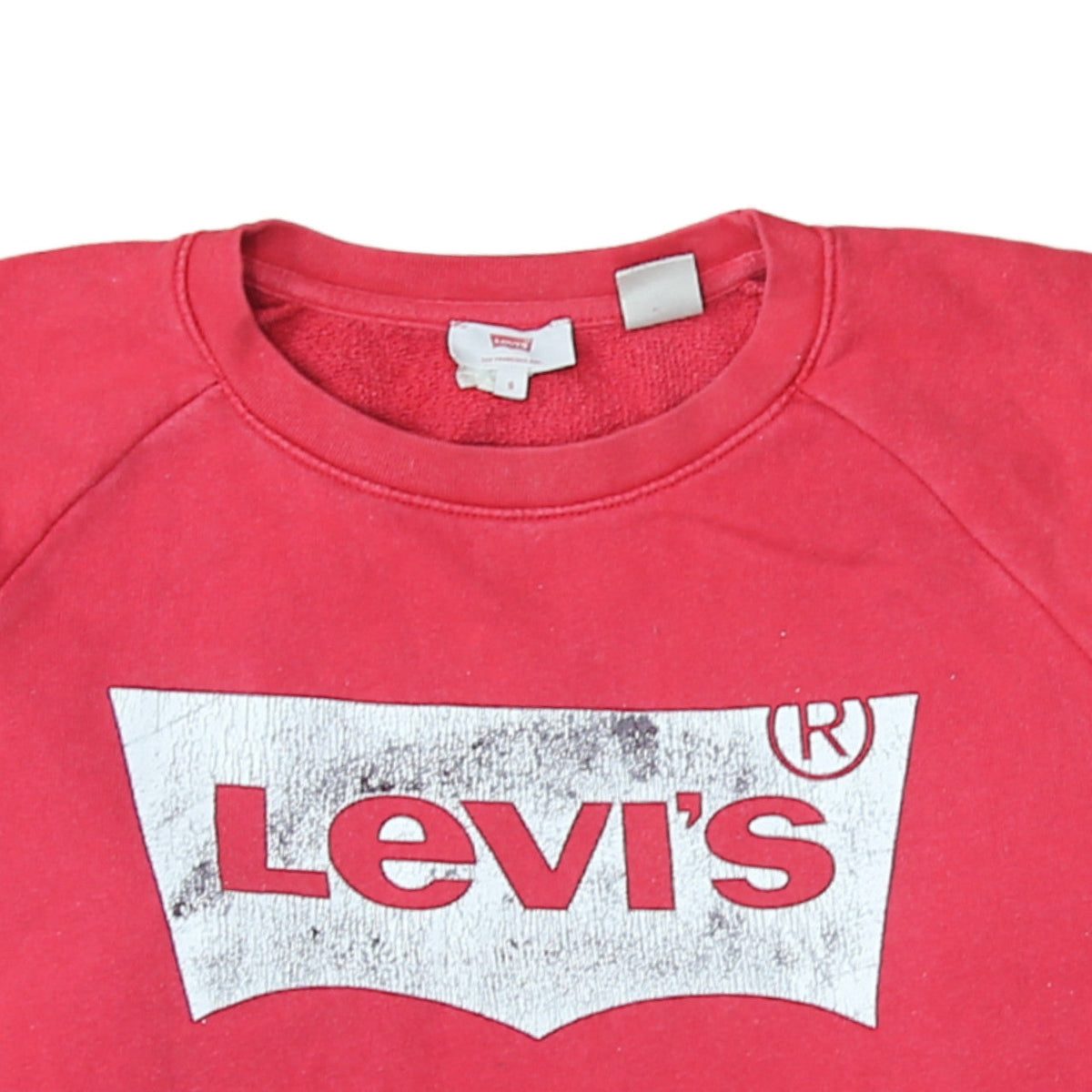 Levi's Men's Red Small Logo Graphic Pullover Sweatshirt