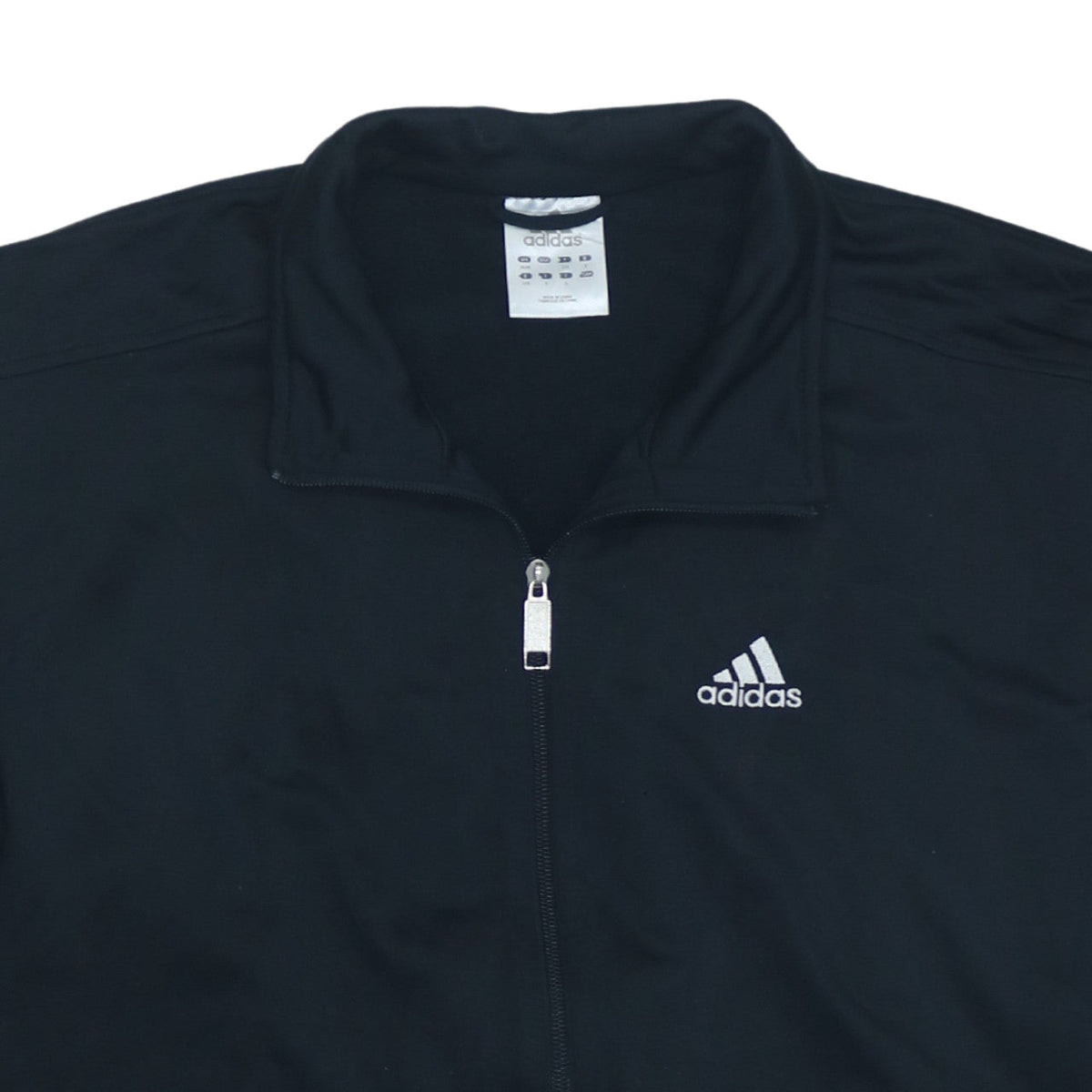 Adidas Men Black Full Zip Sweatshirt S Logo Sports Top