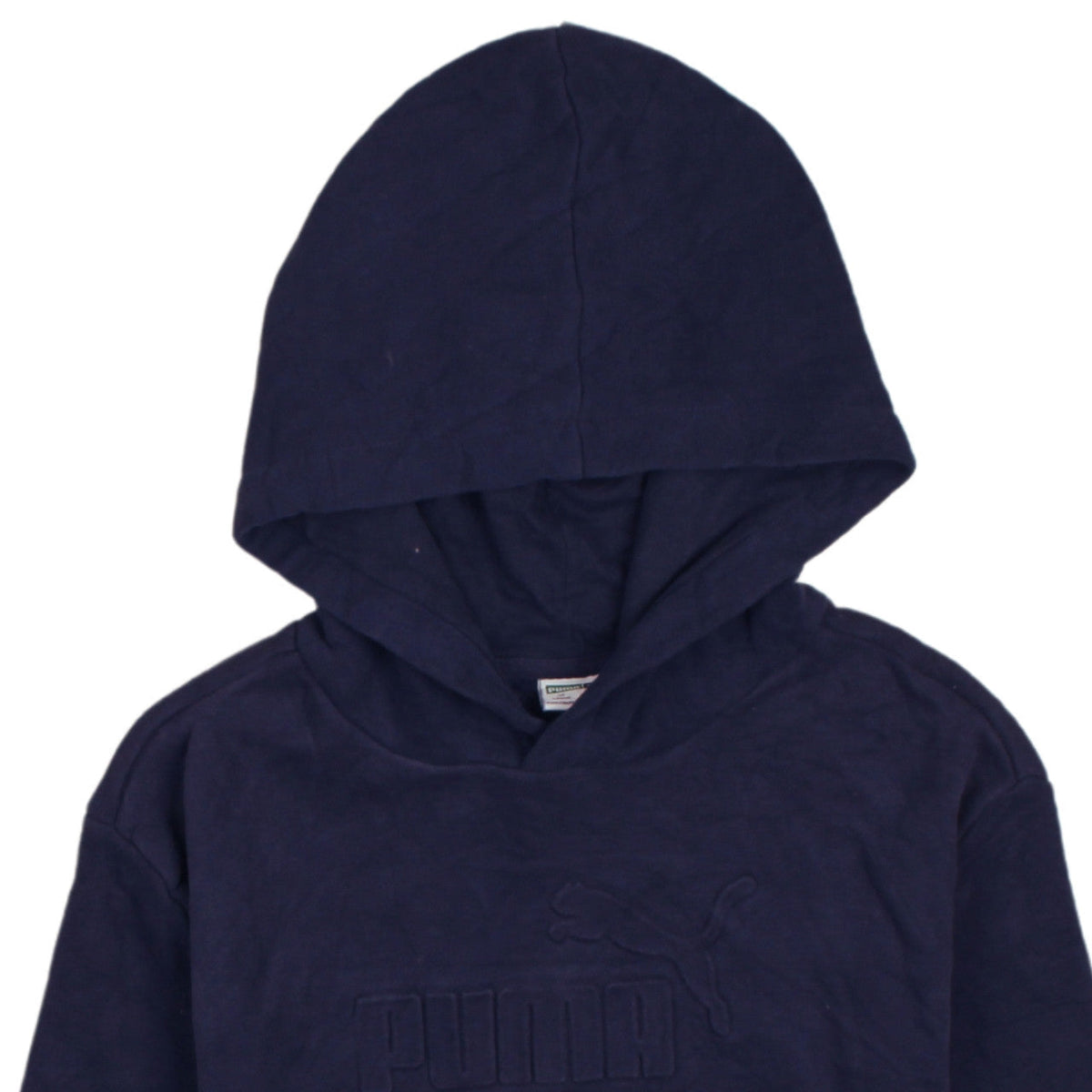 Puma Teens Blue Pullover Hoodie L Logo Fleece Sportswear