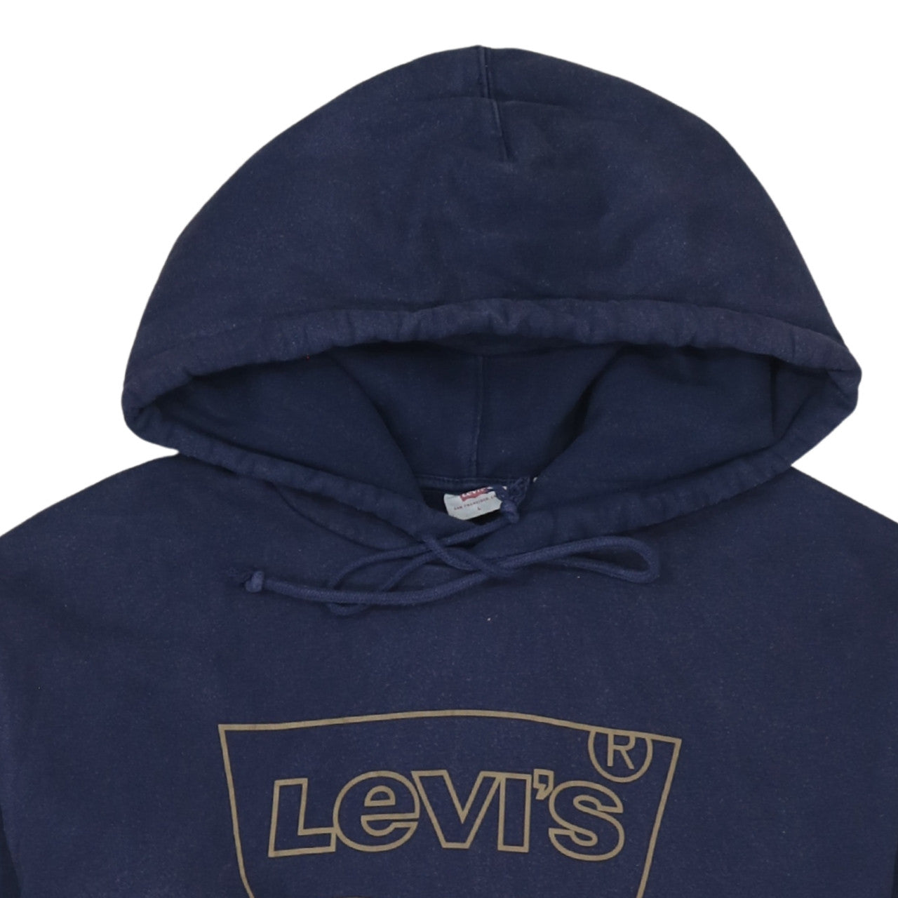 Levi's Men's Blue Pullover Hoodie L Logo Graphic Cotton Fleece
