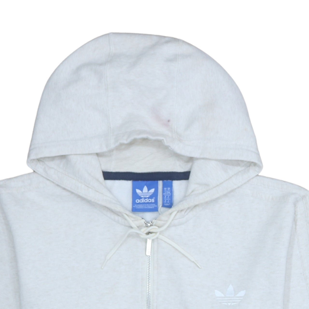 Adidas Womens Beige Full Zip Hoodie XL Cotton Blend Classic Logo