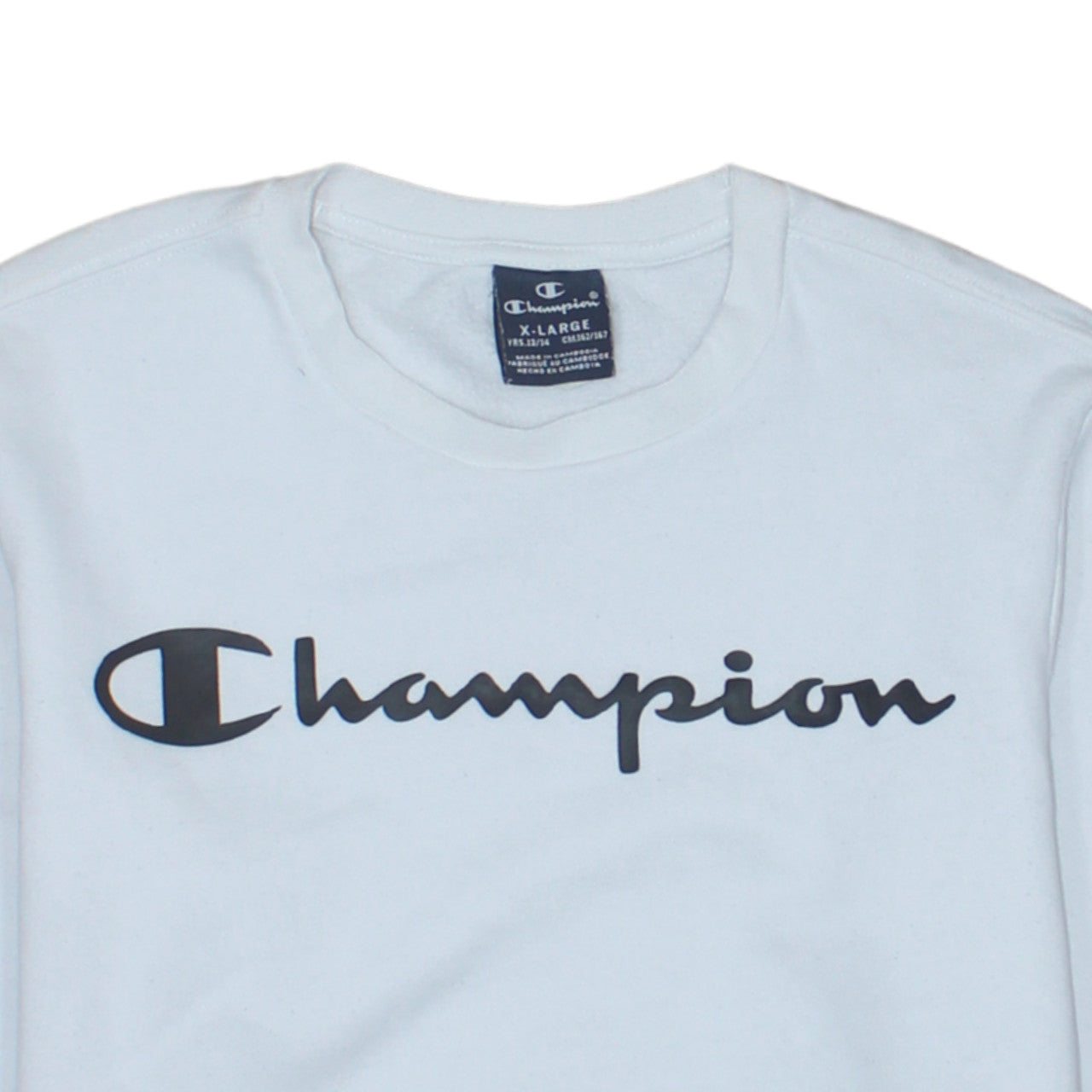 Champion Boys White Graphic Logo Pullover Sweatshirt 13-14 Years