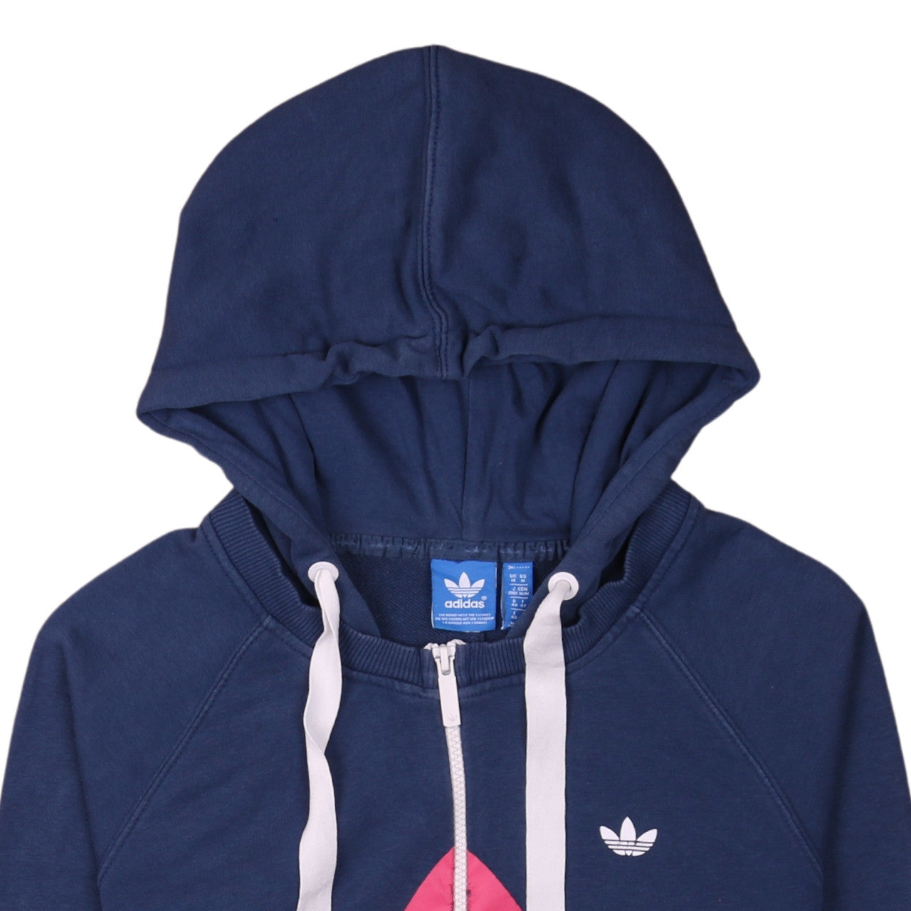 Adidas Women’s Blue Full Zip Hoodie Size 14 Logo Print Casual