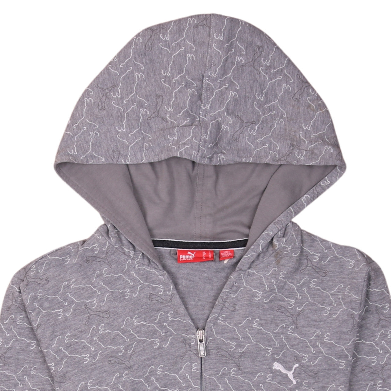 Puma Women’s Grey Full Zip Hoodie Size 12 Classic Fit