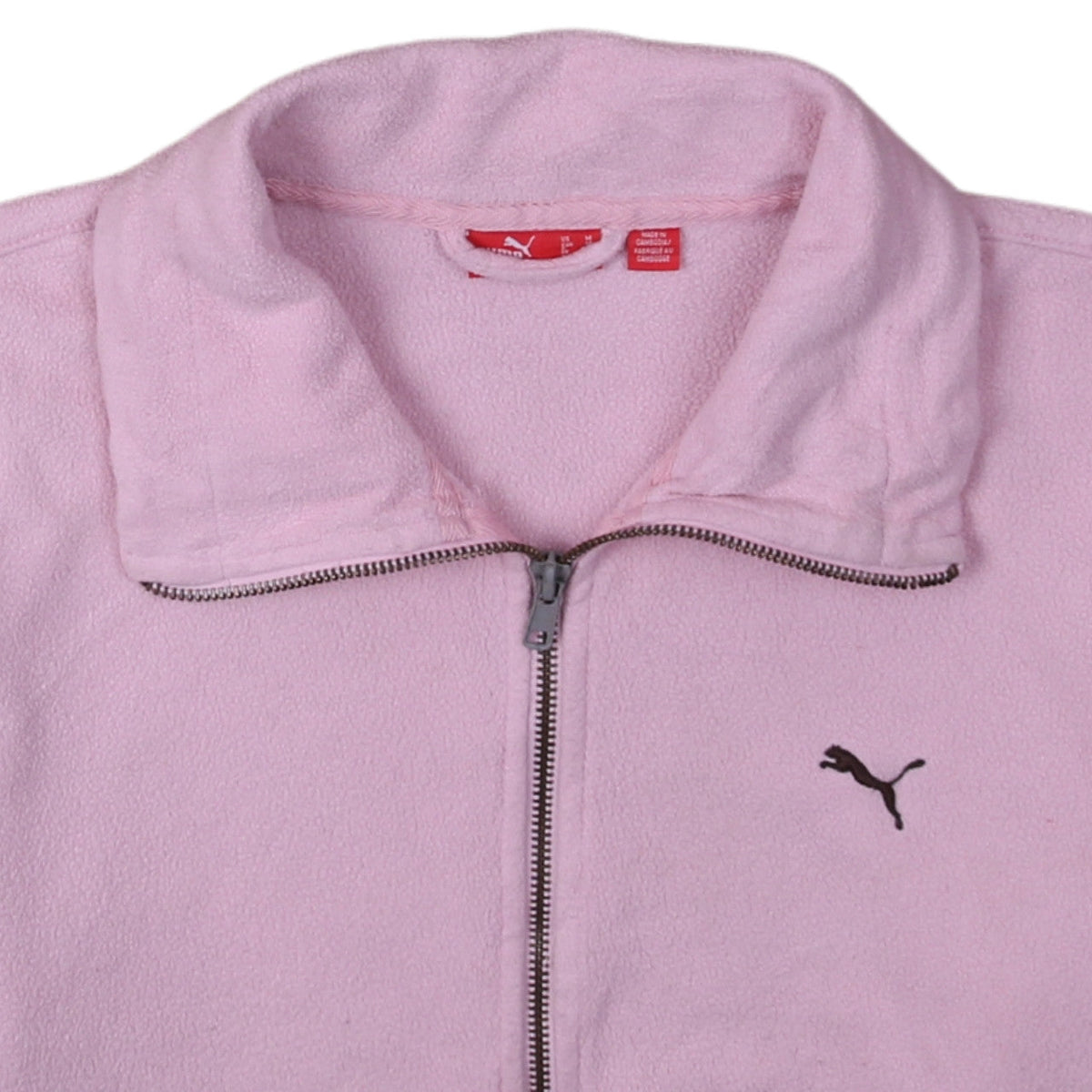 Puma Womens Pink Fleece Full Zip Jacket Size 12
