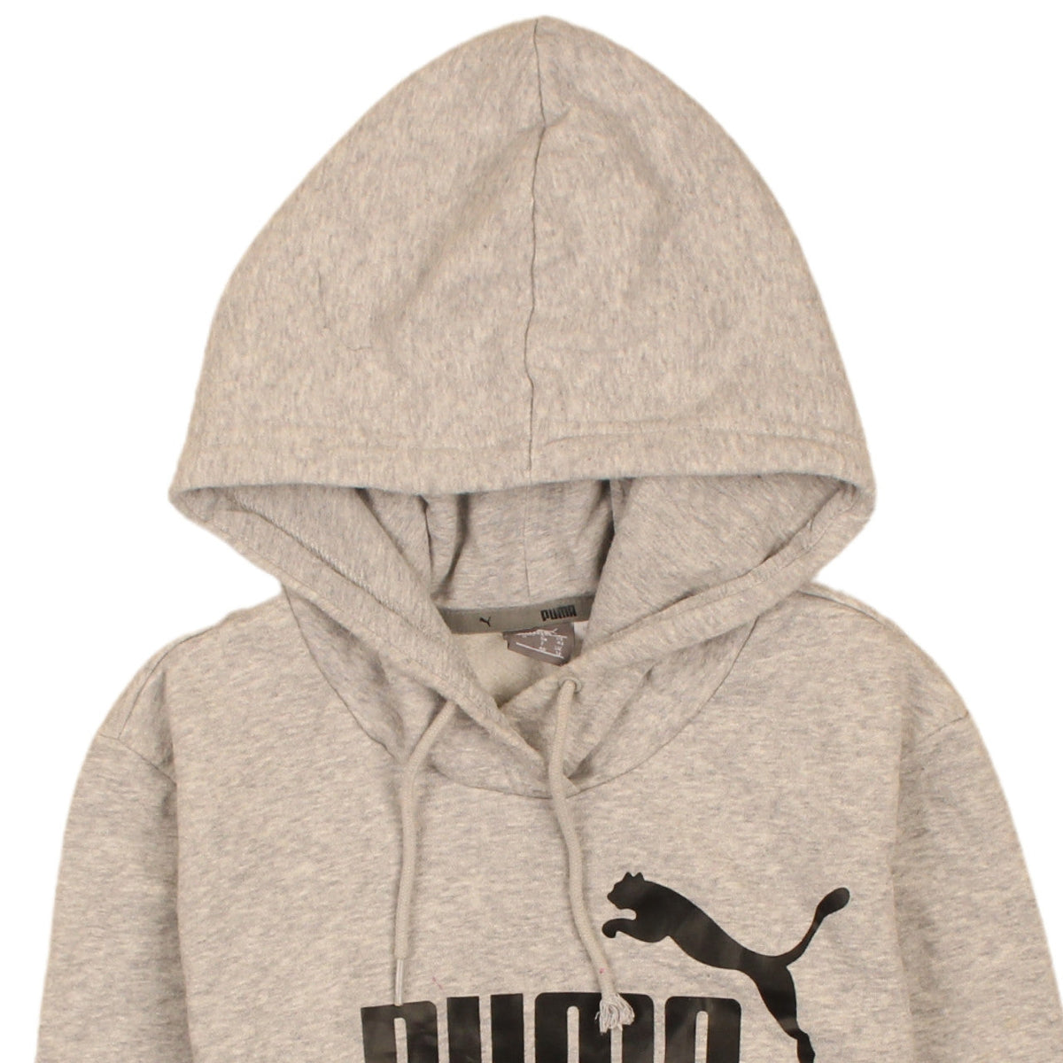 PUMA Womens Grey Pullover Hoodie UK 12 Logo Print Casual Sweatshirt