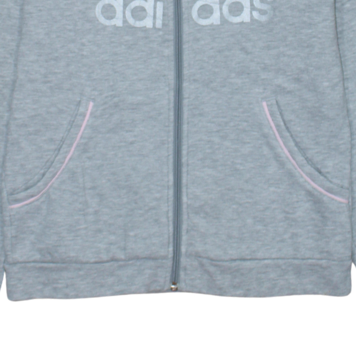 Adidas Womens Grey Full Zip Sweatshirt Size 12 Classic Fit
