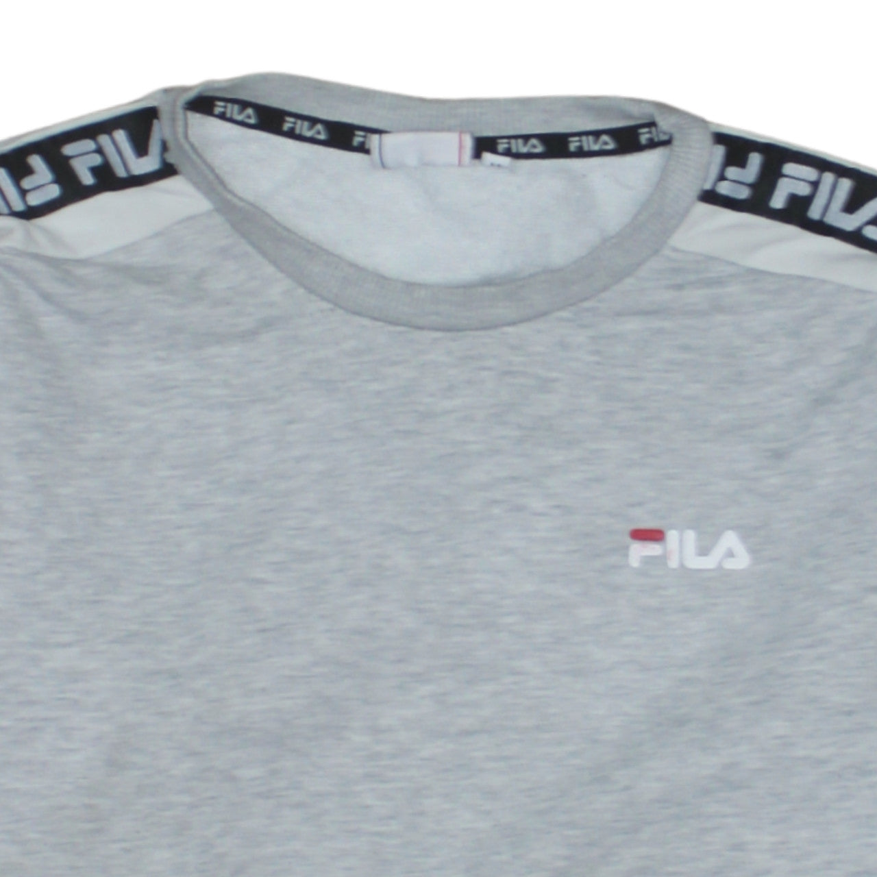 Fila Men’s Grey Logo Tape Crew Neck Sweatshirt M