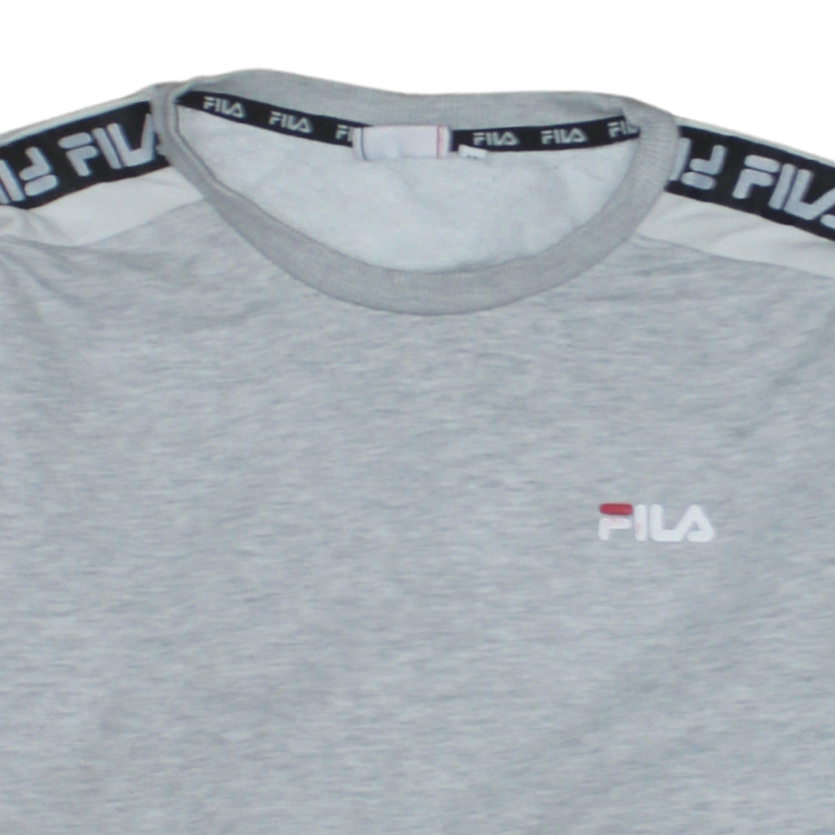 Fila Men’s Grey Logo Tape Crew Neck Sweatshirt M