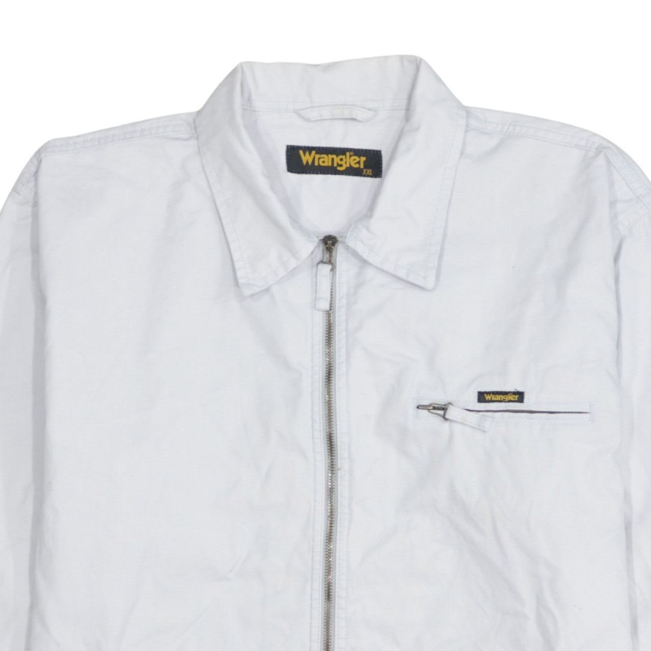 Wrangler Men White 2XL Cotton Full Zip Basic Jacket