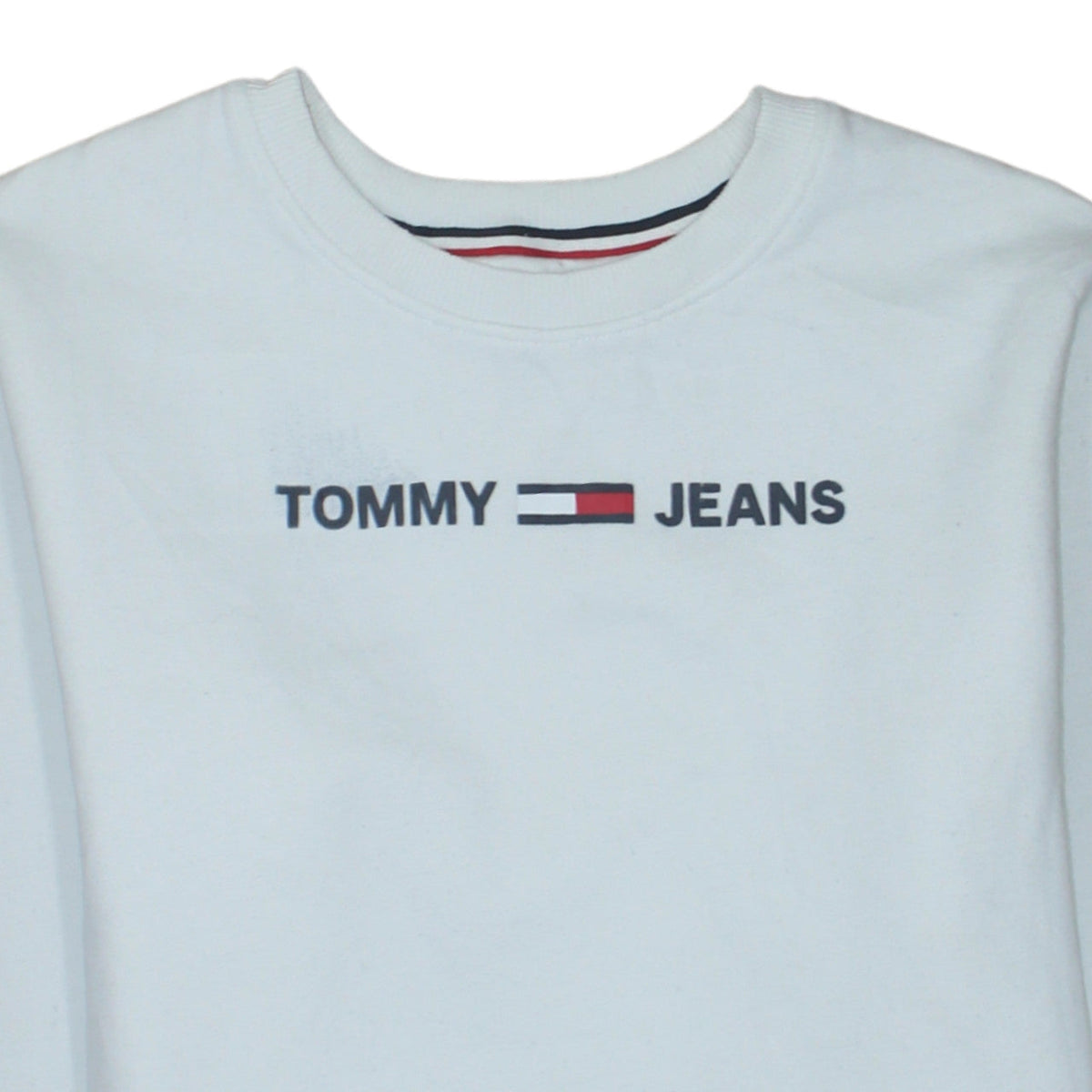 Tommy Jeans Womens White Crew Neck Pullover Sweatshirt M