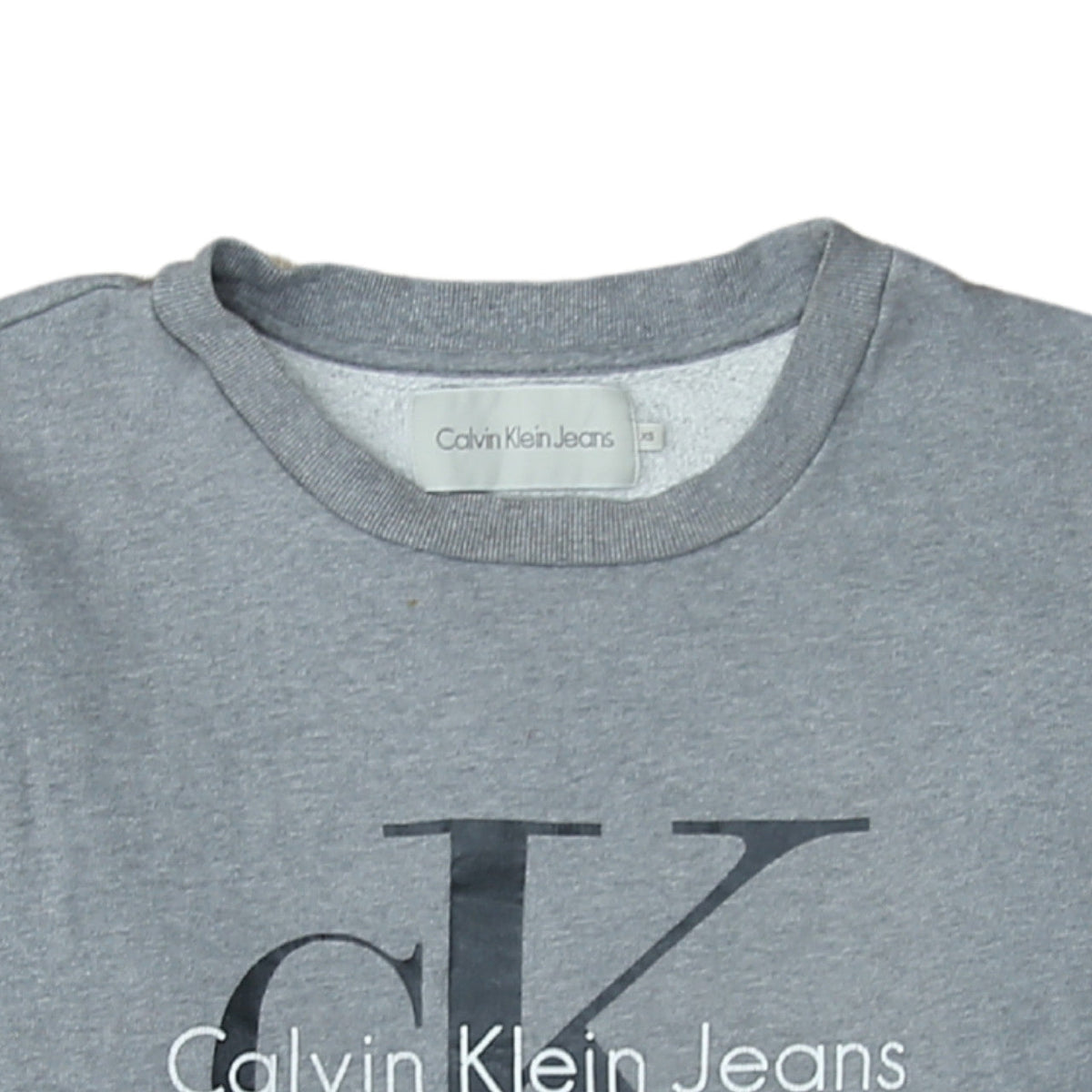 Calvin Klein Jeans Mens Grey XS Crew Neck Logo Sweatshirt