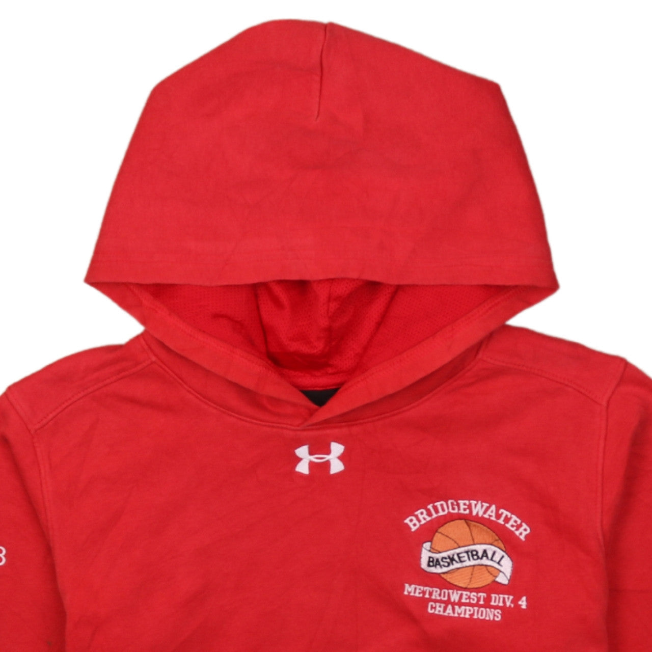 Under Armour Boys Red Pullover Hoodie Bridgewater Basketball YLG