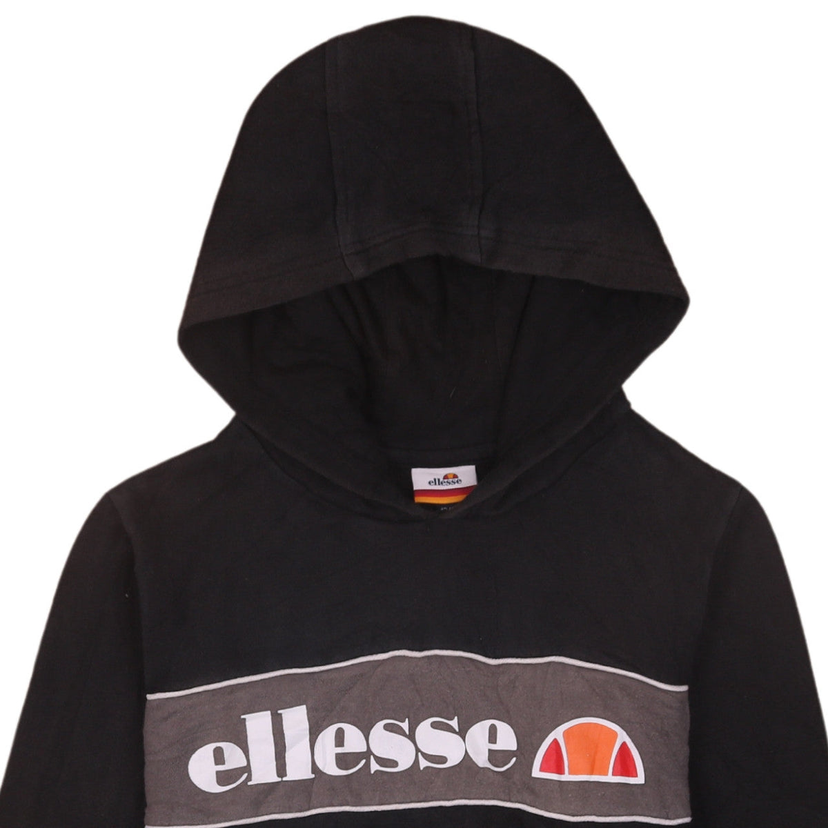 Ellesse Boys Black Pullover Hoodie Size 12-13 Years Logo Graphic Hooded Sweatshirt