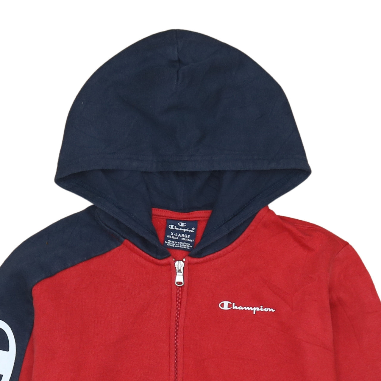 Champion Boys Red & Navy Full Zip Hoodie Size 13-14 Years