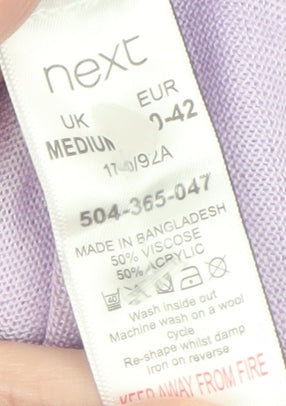 Next Women’s Lilac V-Neck Relaxed Fit Jumper Size M