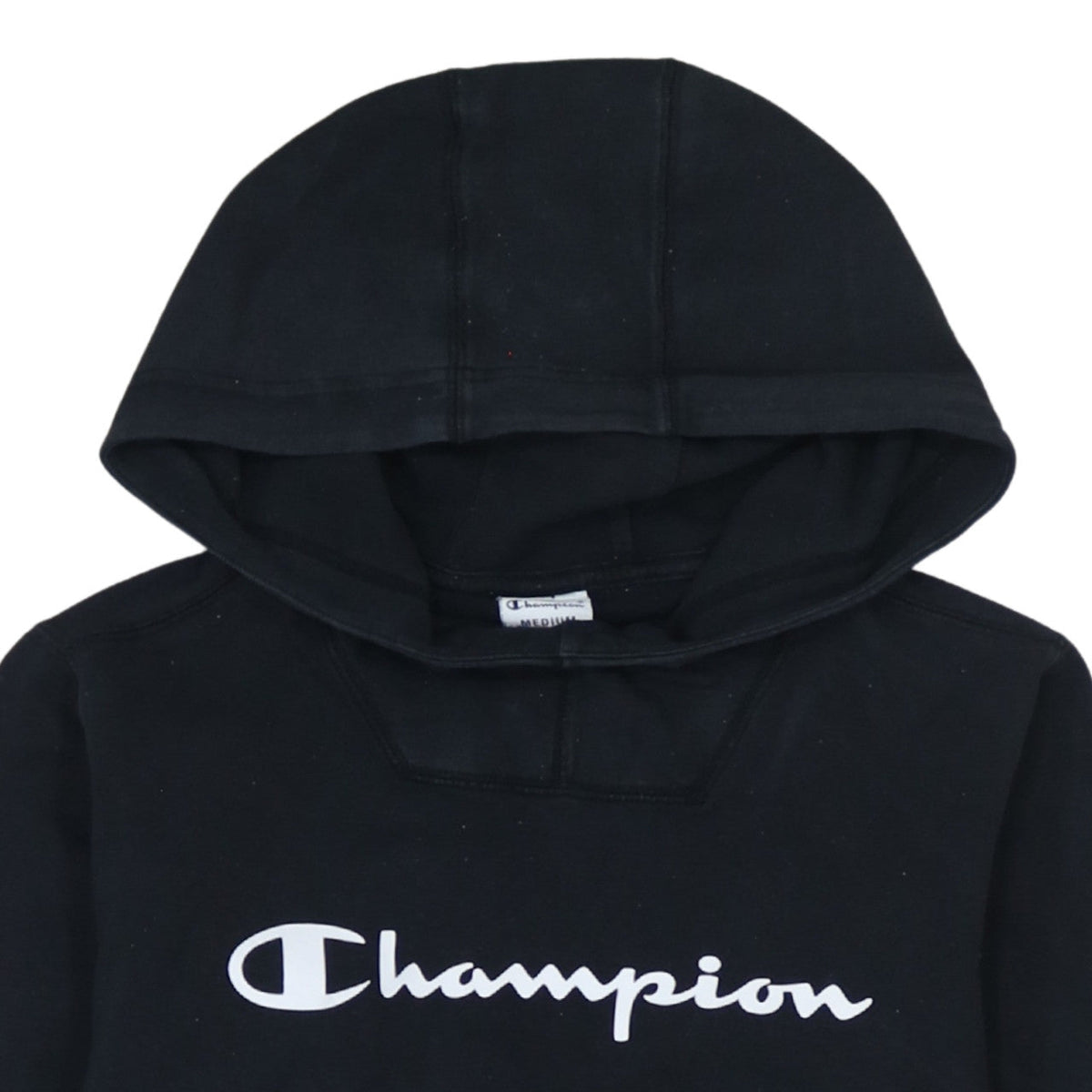 Champion Men's Black Pullover Hoodie Medium Logo Sportswear